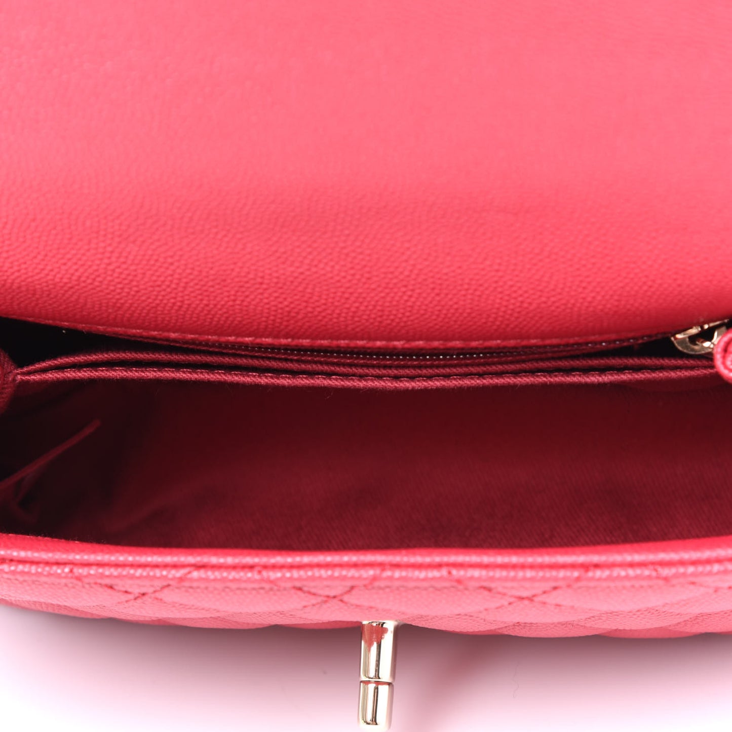 Caviar Quilted Mini Coco Handle Flap Fuchsia