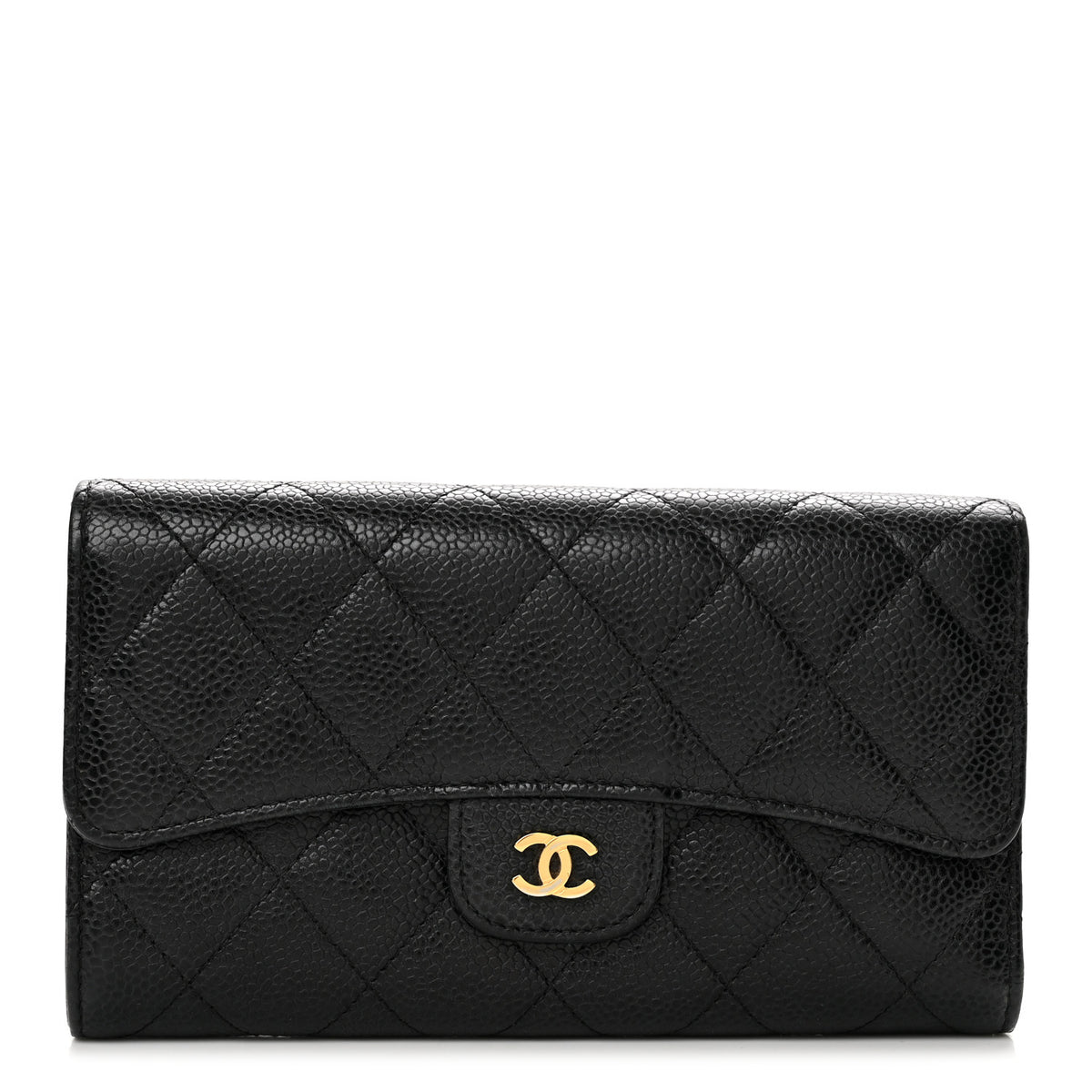 Chanel Caviar Quilted Long Flap Wallet Black 1 of 11
