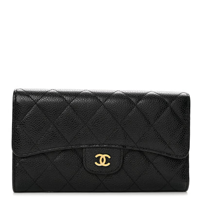 Chanel Caviar Quilted Long Flap Wallet Black 1 of 11