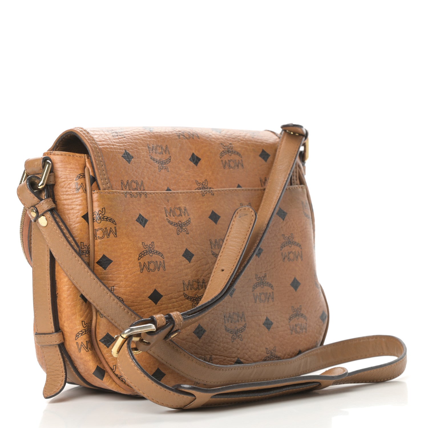 MCM Visetos Heritage Crossbody Cognac 3 of 14