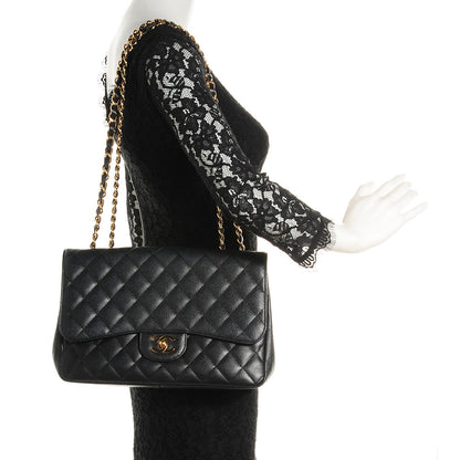 Chanel Caviar Jumbo Single Flap Black 2 of 7