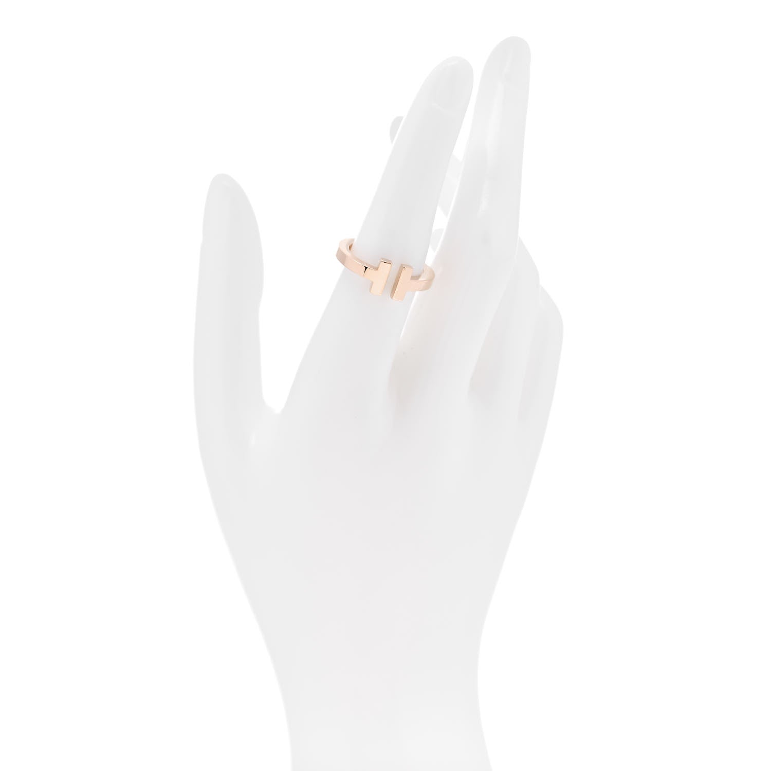 Tiffany 18K Rose Gold T Square Ring 53 6.5 2 of 5