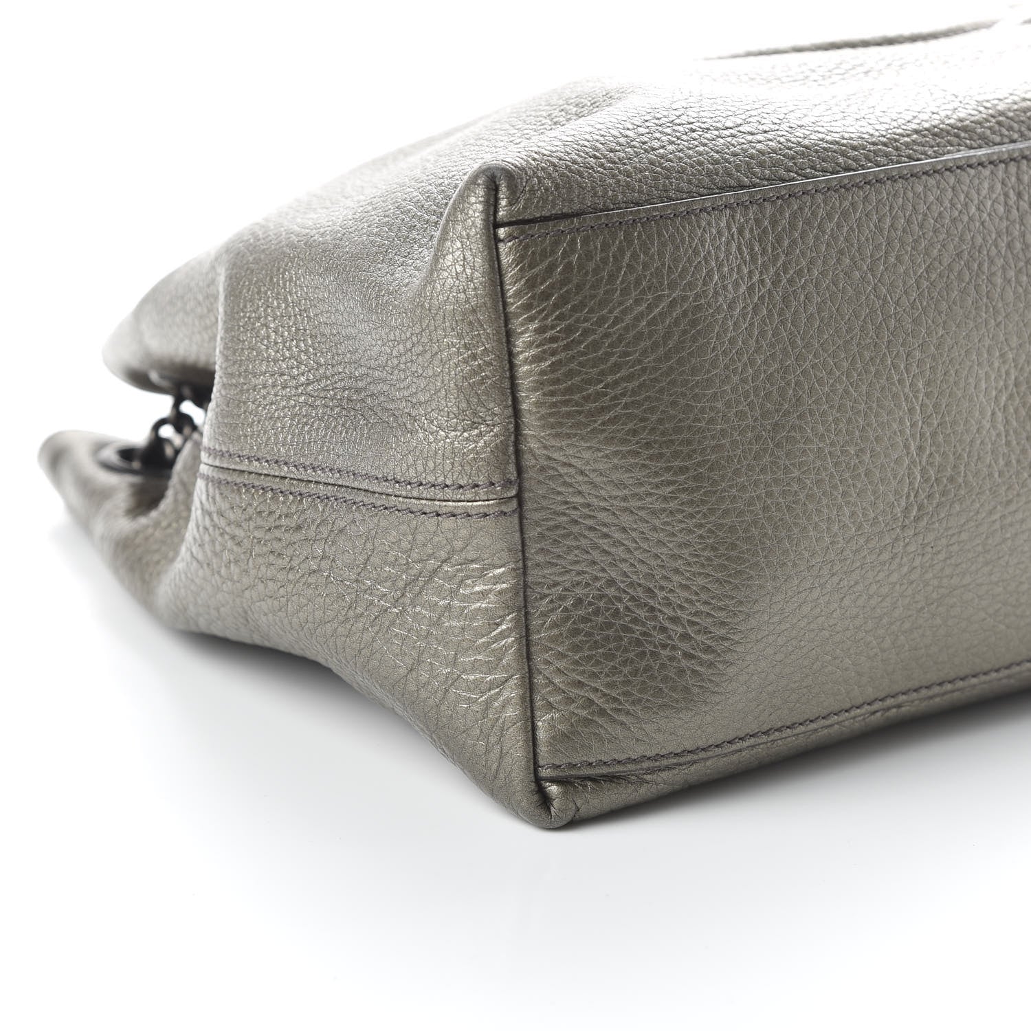 Gucci Metallic Pebbled Calfskin Medium Soho Chain Shoulder Bag Sasso 5 of 9