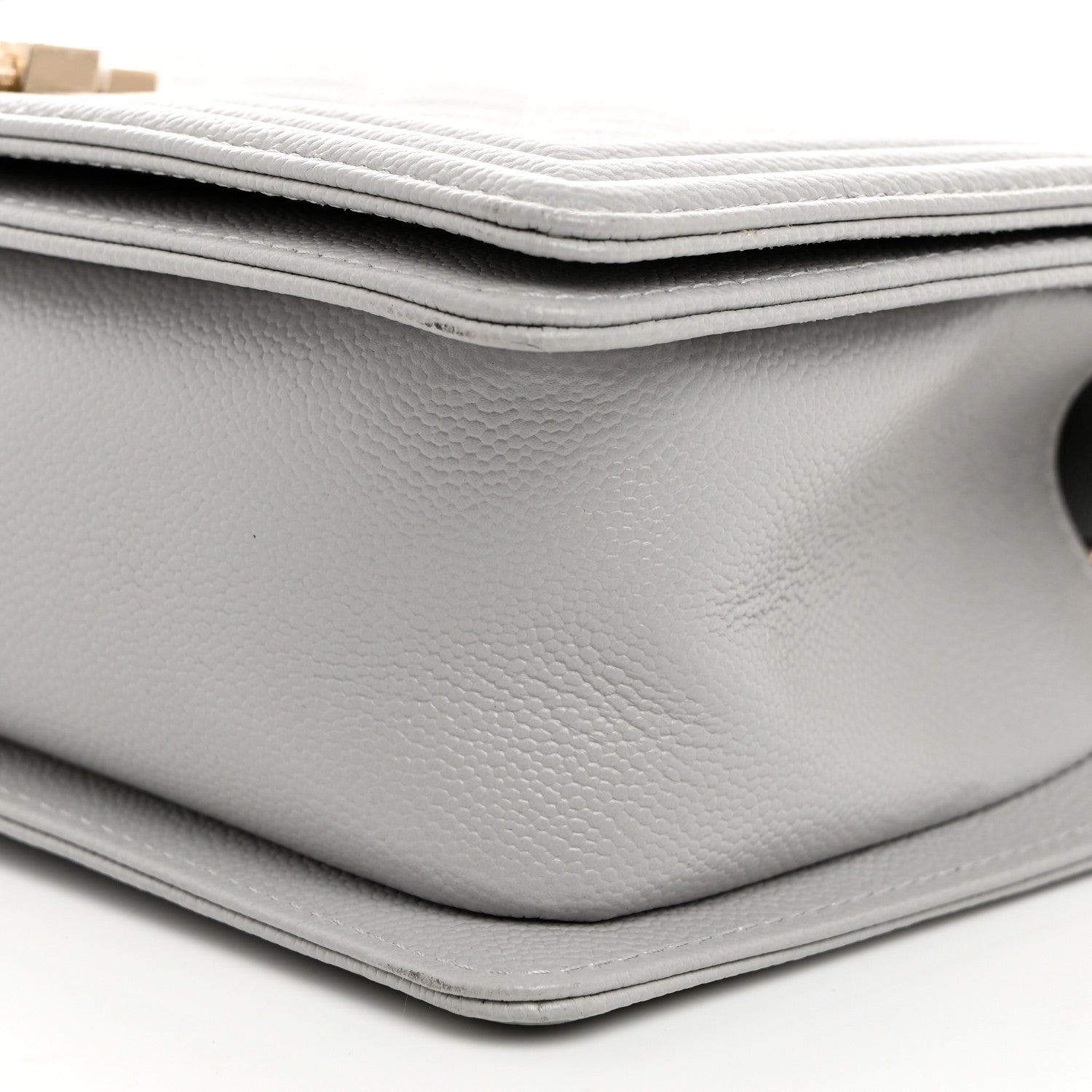 Chanel Caviar Quilted Medium Boy Flap Light Grey 10 of 10