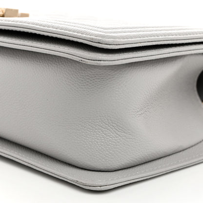 Chanel Caviar Quilted Medium Boy Flap Light Grey 10 of 10