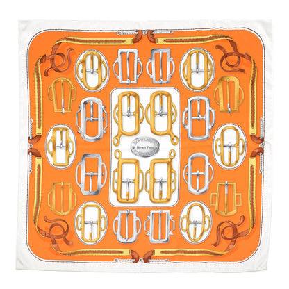 Hermes Silk Bouclerie d'Attelage Scarf 70 Orange Or 1 of 5