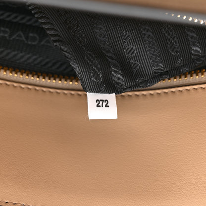 Prada Saffiano Lux Logo Embossed Large Shoulder Tote Handbag Beige 12 of 20