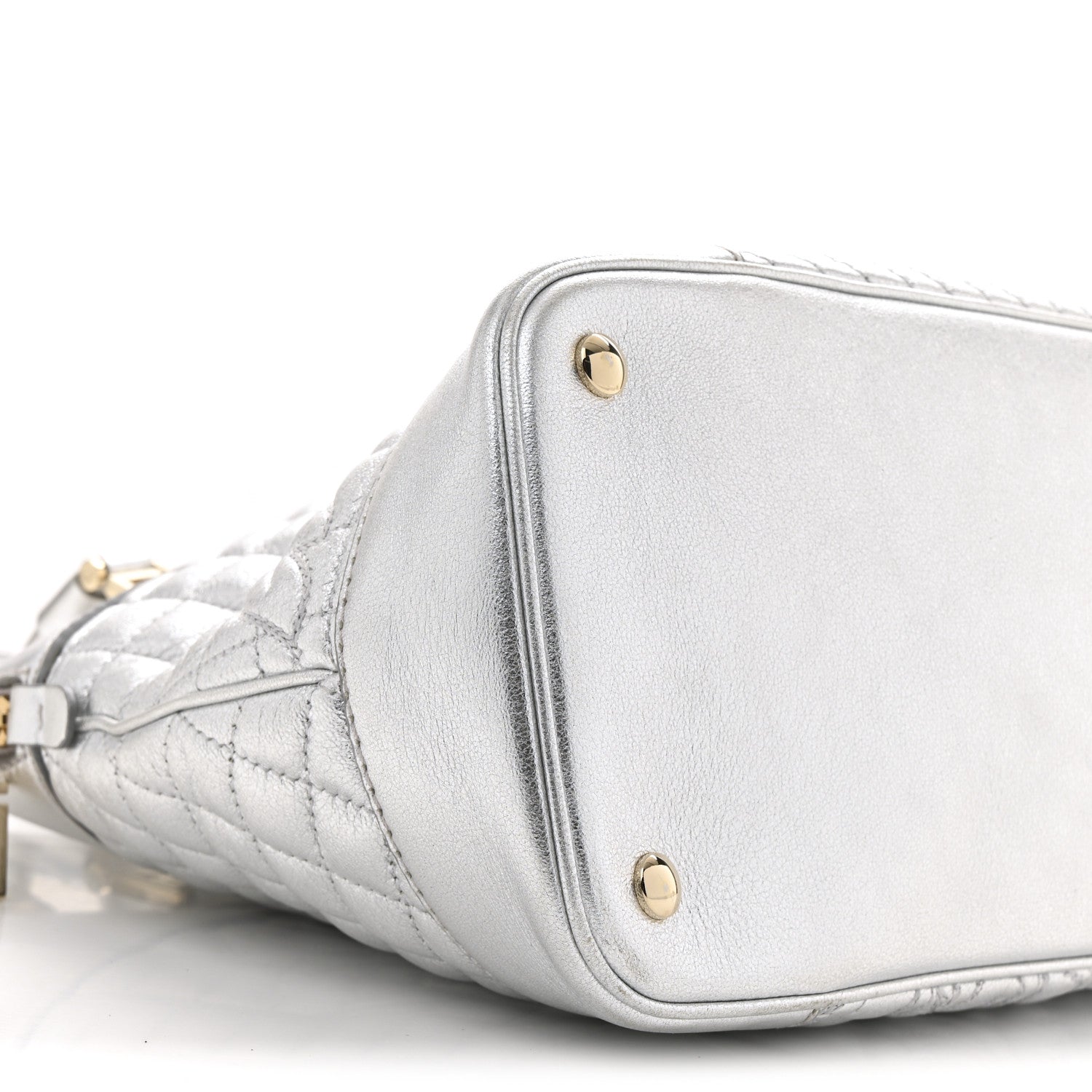 Versace Metallic Quilted Nappa Altea Vanitas Lady Athena Silver 8 of 13