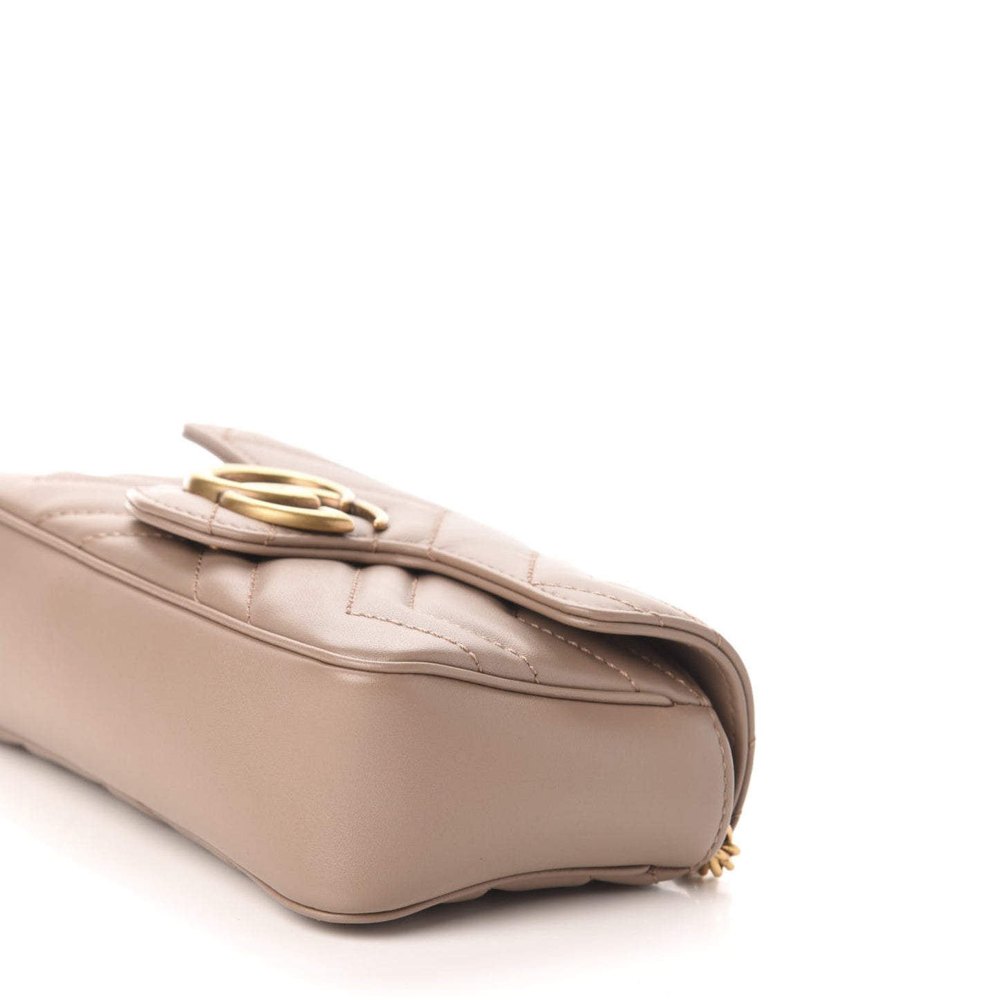 Calfskin Matelasse Super Mini GG Marmont Shoulder Bag Porcelain Rose