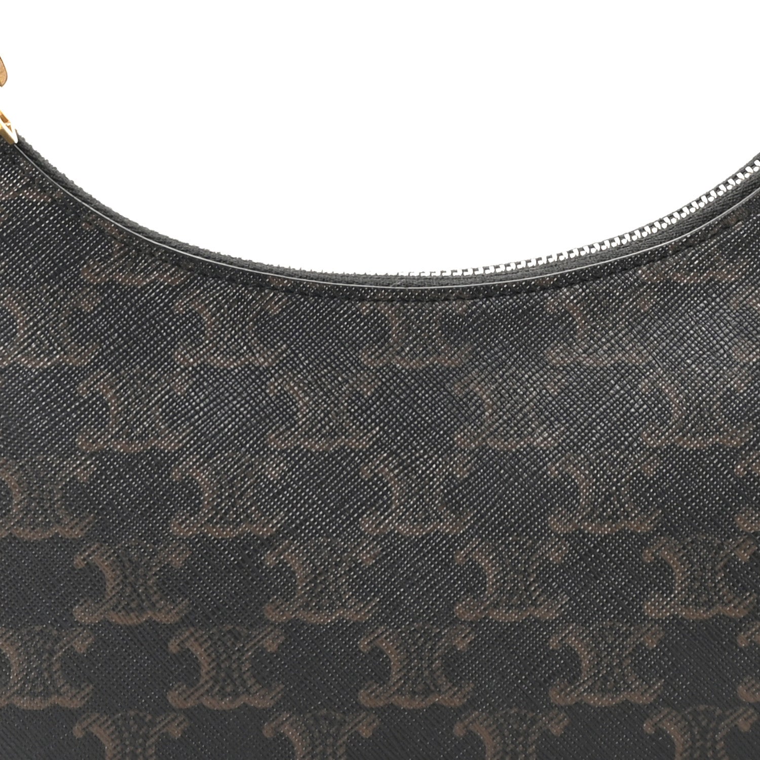 Celine Triomphe Canvas Calfskin Ava Shoulder Bag Tan 9 of 11