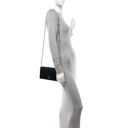 Gucci Calfskin GG Matelasse Chain Wallet Black 3 of 12