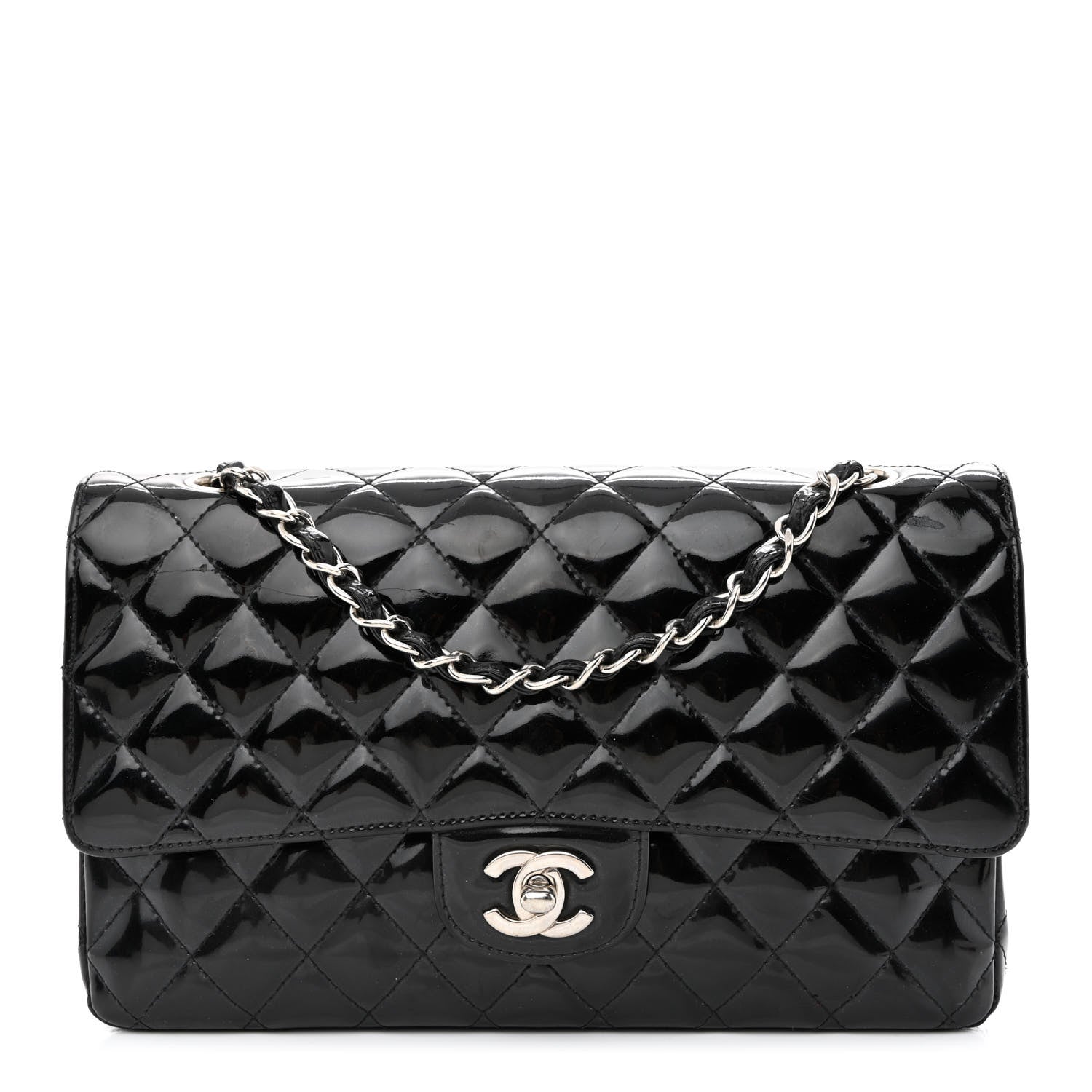 Chanel Patent Quilted Medium Double Flap Black 1 of 15