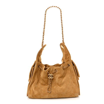 Chanel Suede Quilted Small Chanel 25 Handbag Beige 1 of 10