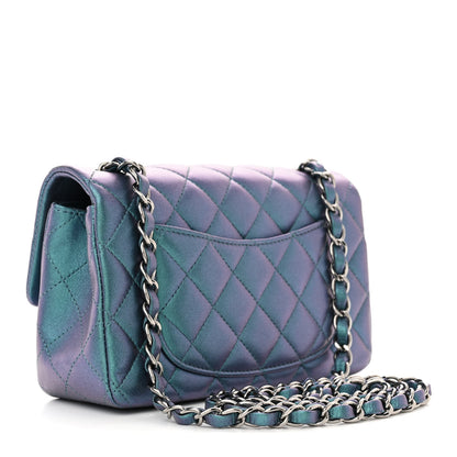 Chanel Iridescent Lambskin Quilted Mini Rectangular Flap Turquoise 3 of 10