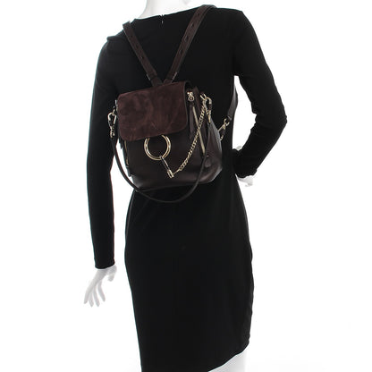 Chloe Suede Calfskin Small Faye Backpack Carbon Brown 2 of 7
