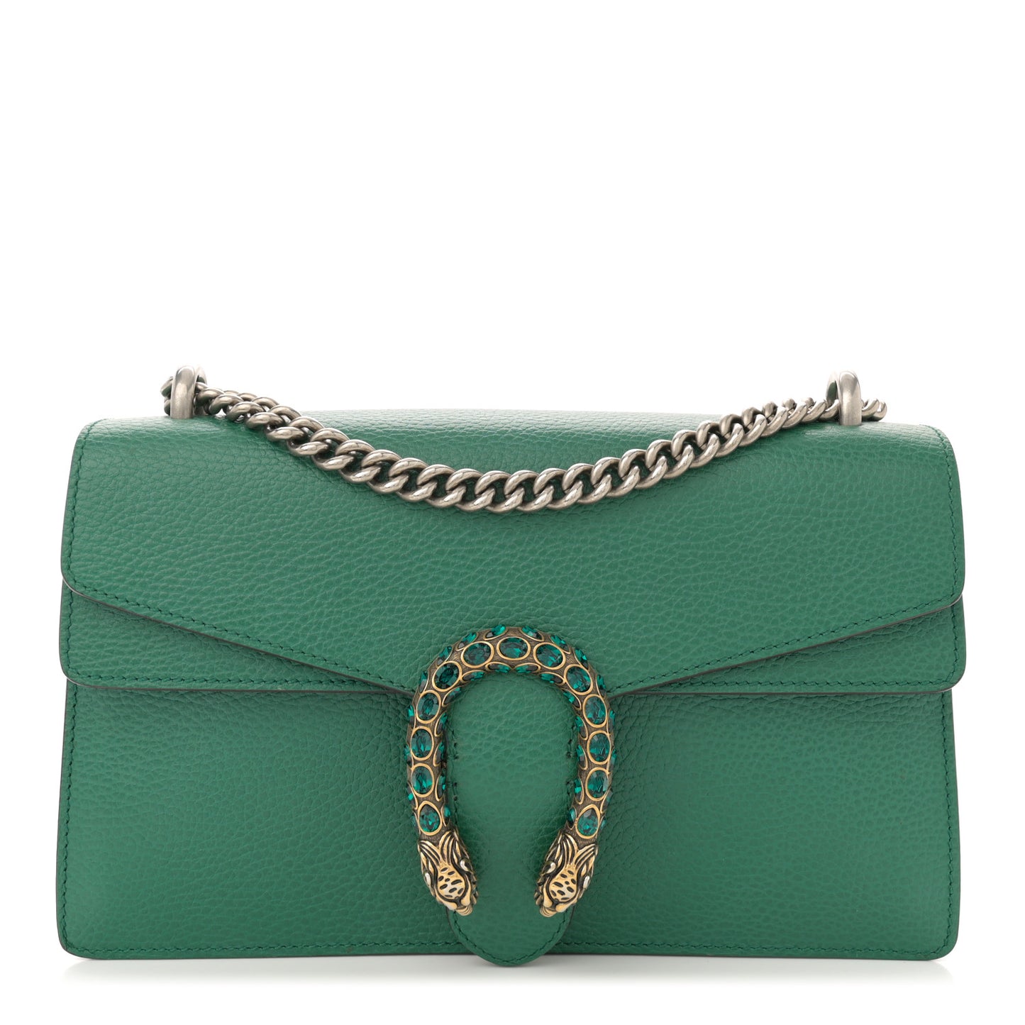 Pebbled Calfskin Small Dionysus Shoulder Bag Emerald