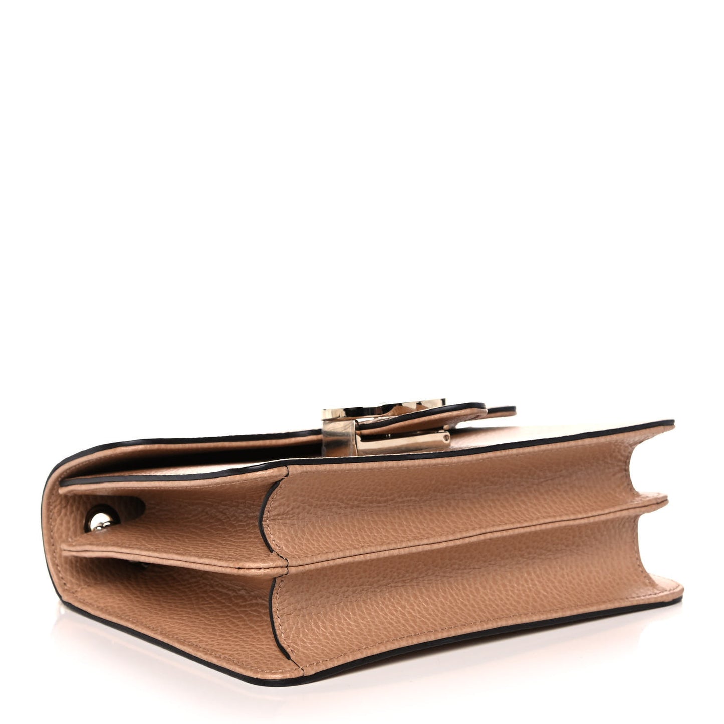 Dollar Calfskin Small Interlocking G Shoulder Bag Camelia
