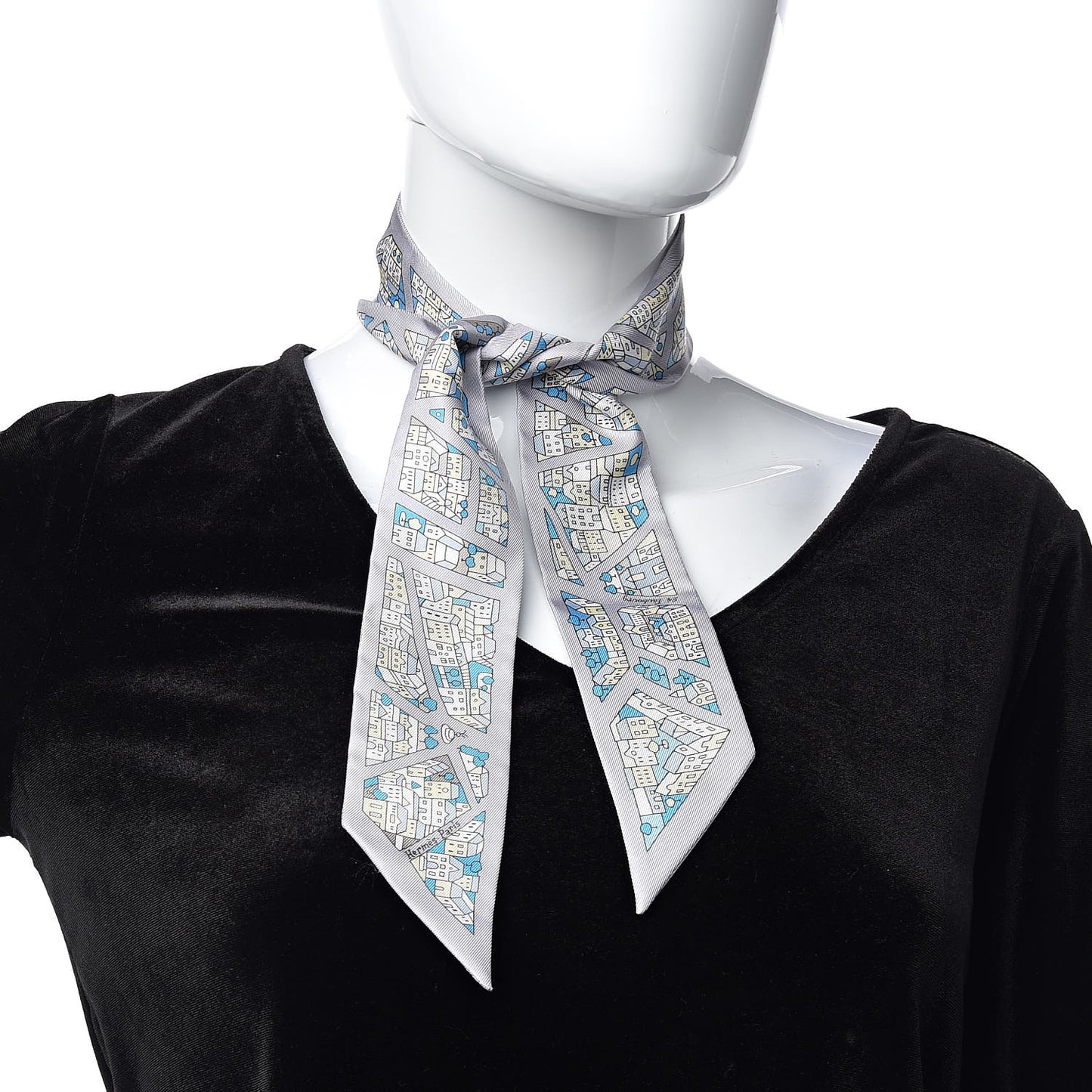 Silk Rive Droite Rive Gauche Twilly Gris Perle Bleu Jaune Pale