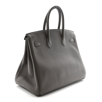 Hermes Taurillon Clemence Birkin 35 Etain 3 of 10
