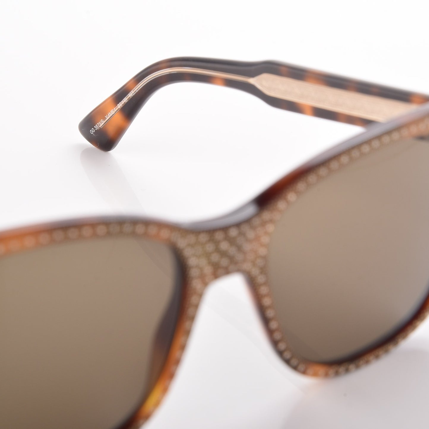 Rhinestone Acetate Square Sunglasses 3871/S Tortoise