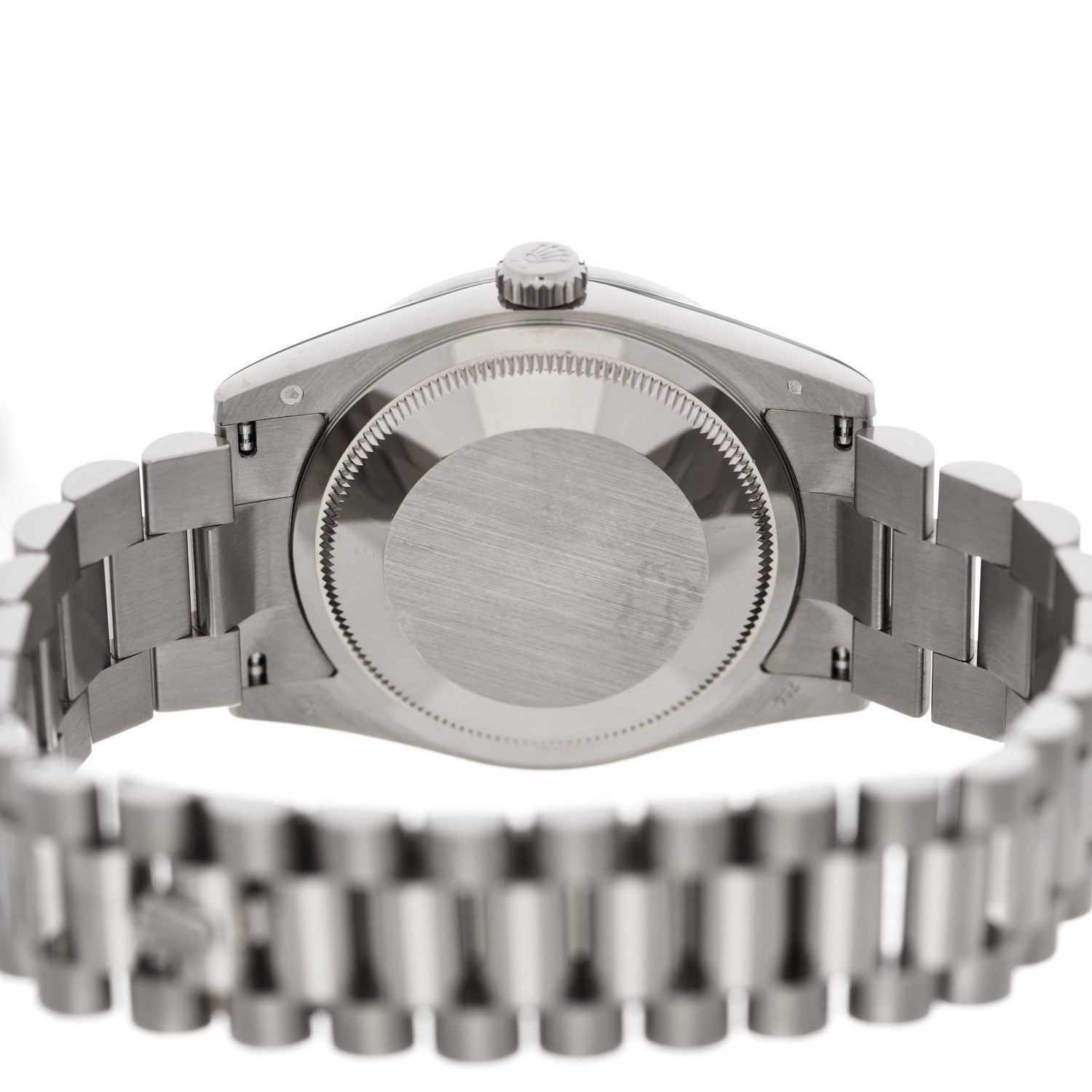 Rolex 18K White Gold Diamond Bezel 36mm Oyster Perpetual Day-Date President Watch Silver 118389 4 of 5
