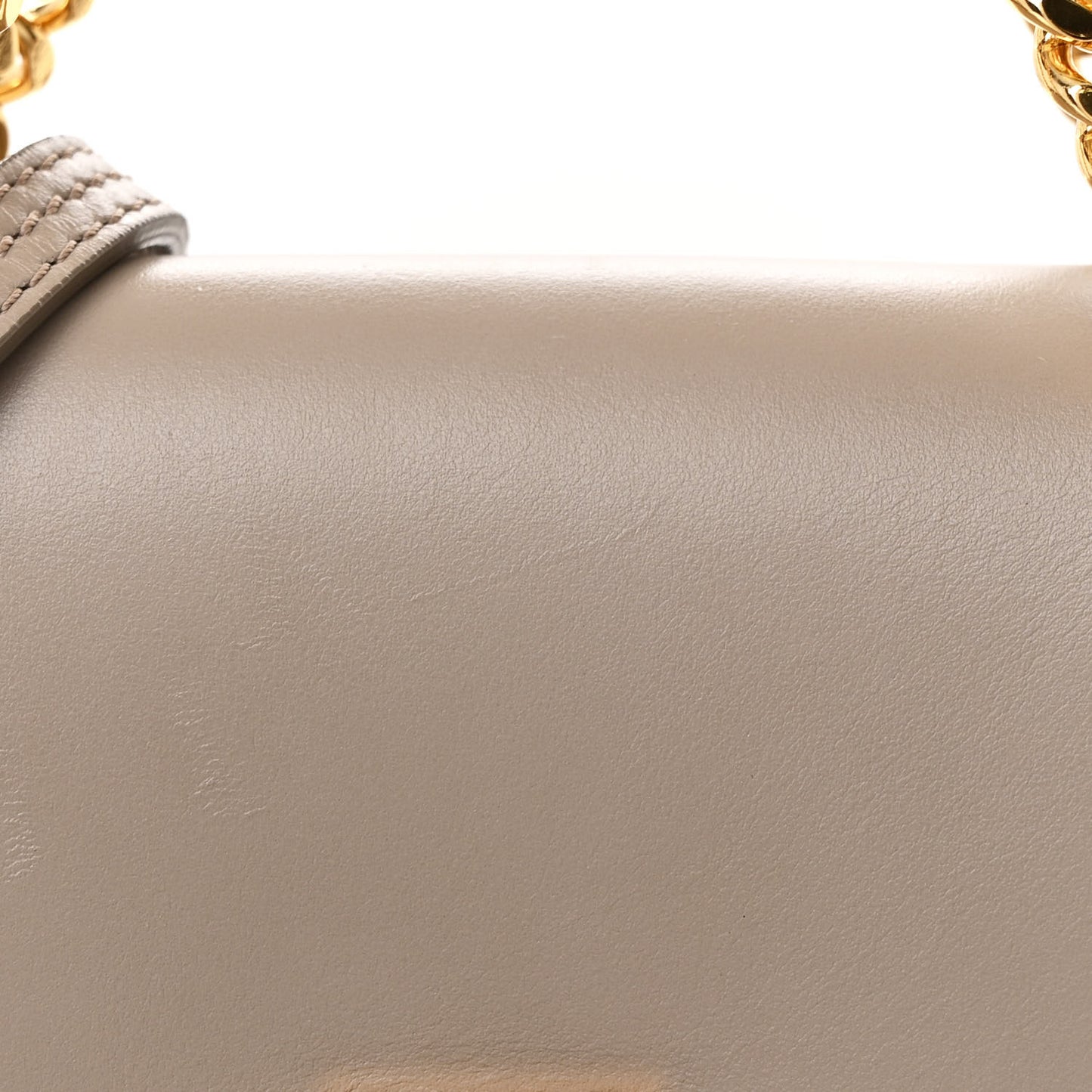 Shiny Calfskin Mini Annie Shoulder Bag Motty Grey
