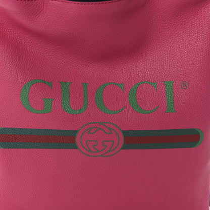 Gucci Grained Calfskin Logo Drawstring Backpack Box Pink Green Black 9 of 9