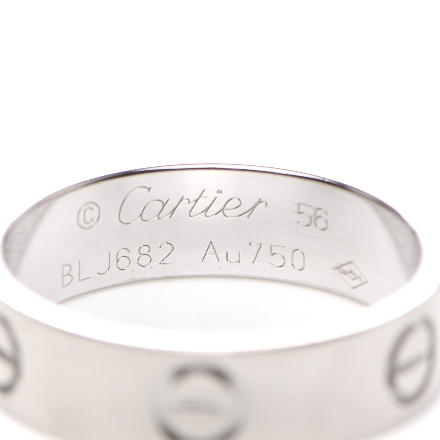18K White Gold 5.5mm LOVE Ring 55 7.25
