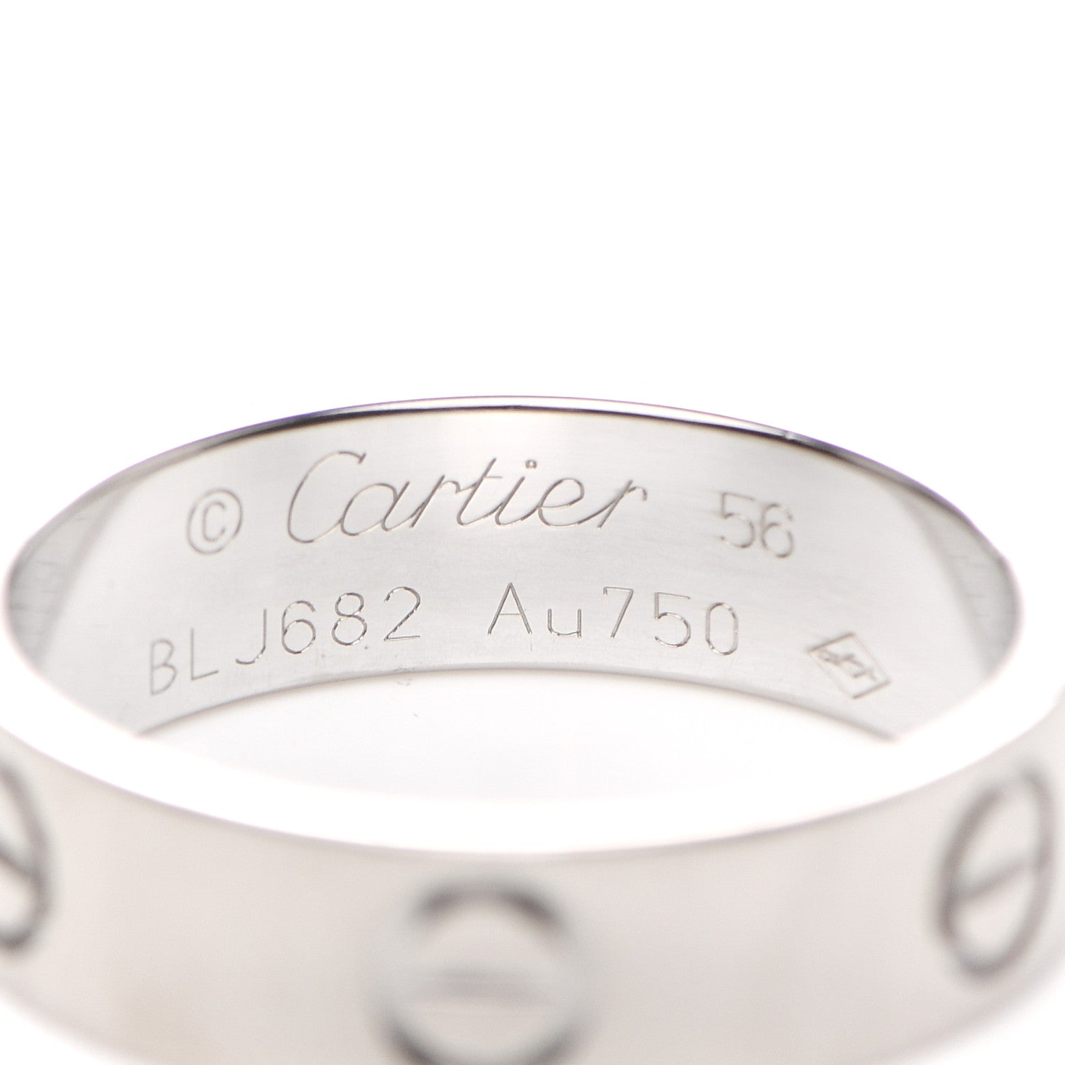 Cartier 18K White Gold 5.5mm LOVE Ring 55 7.25 4 of 4