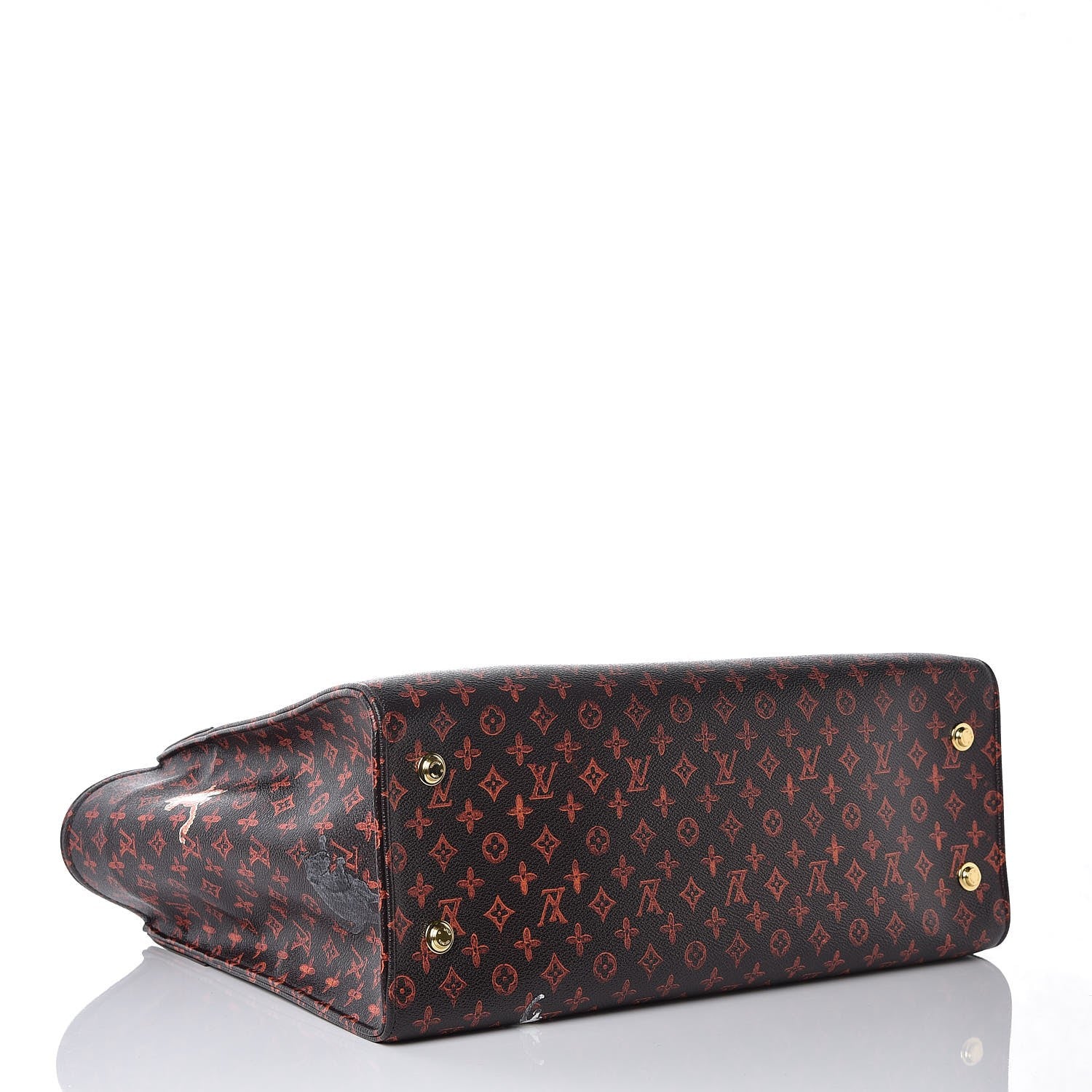 Louis Vuitton Calfskin Catogram City Steamer Cabas XXL Orange Marron 5 of 8