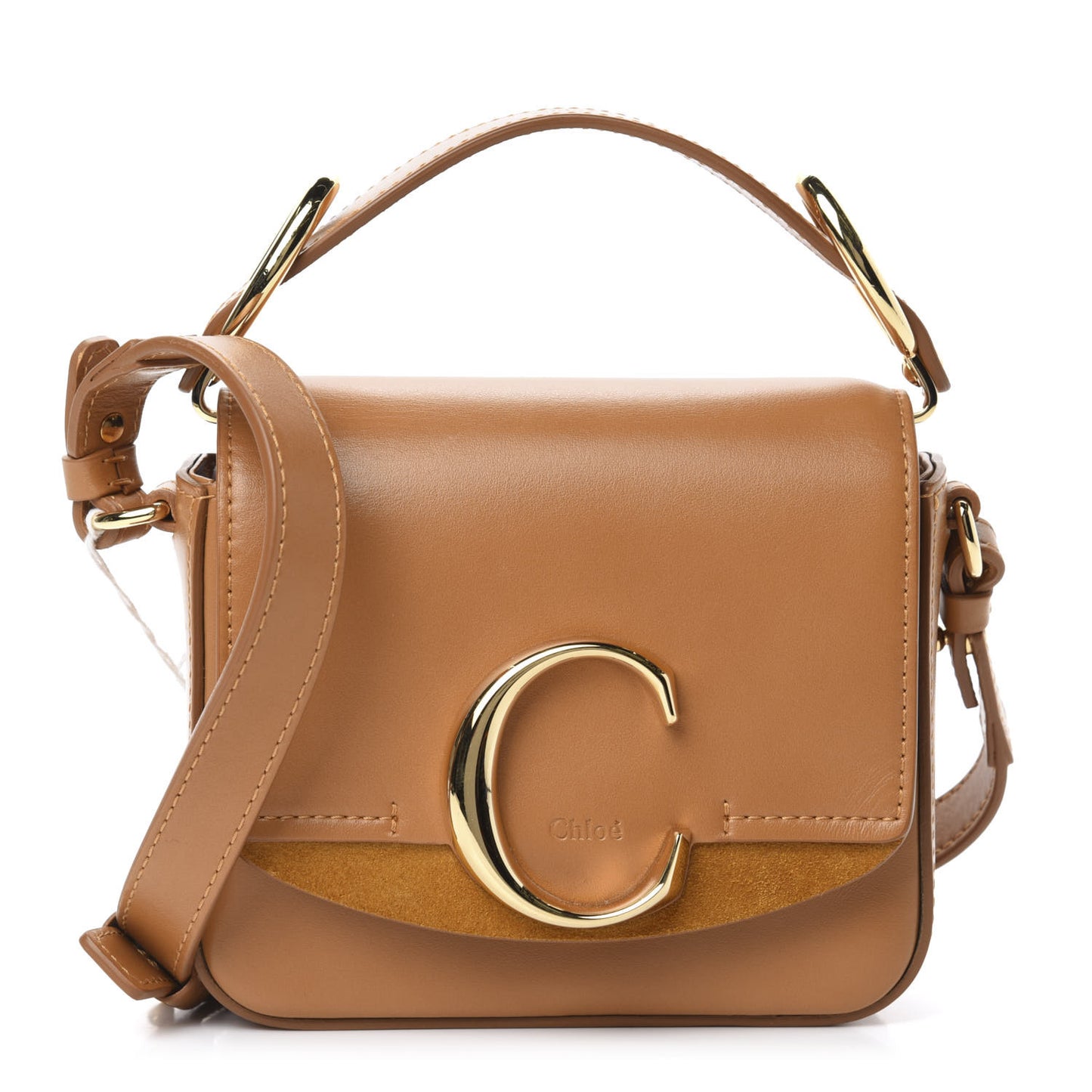 Calfskin Mini C Double Carry Autumnal Brown