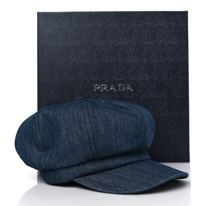 Prada Denim Womens Newsboy Cap M Bleu 8 of 8