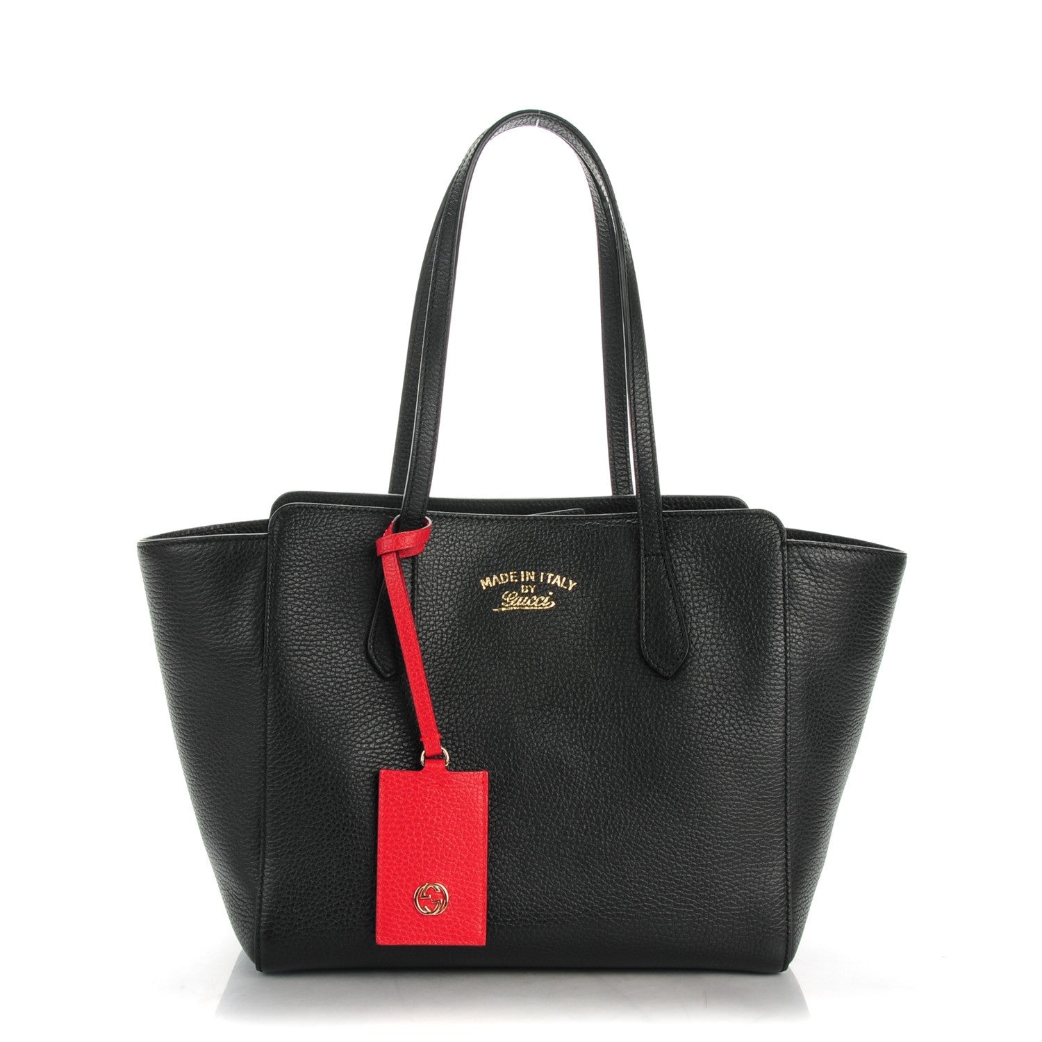 Gucci Pebbled Calfskin Small Swing Tote Black 1 of 6