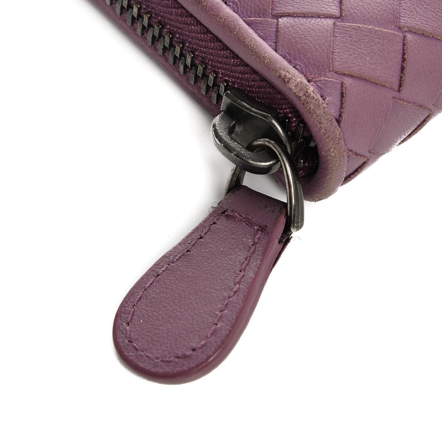 Nappa Intrecciato Zip Around Coin Purse Peony