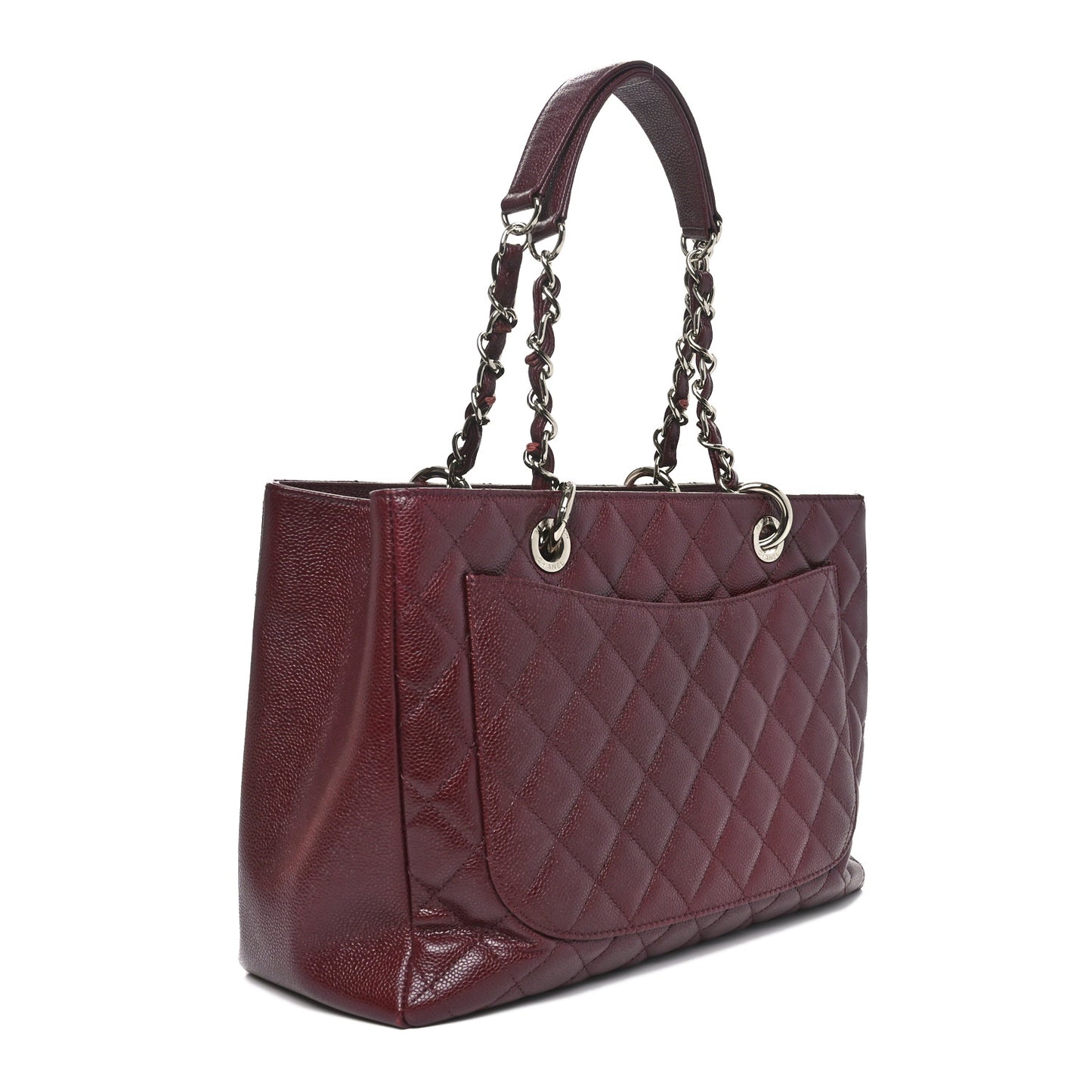 Caviar Quilted Grand Shopping Tote GST Dark Burgundy