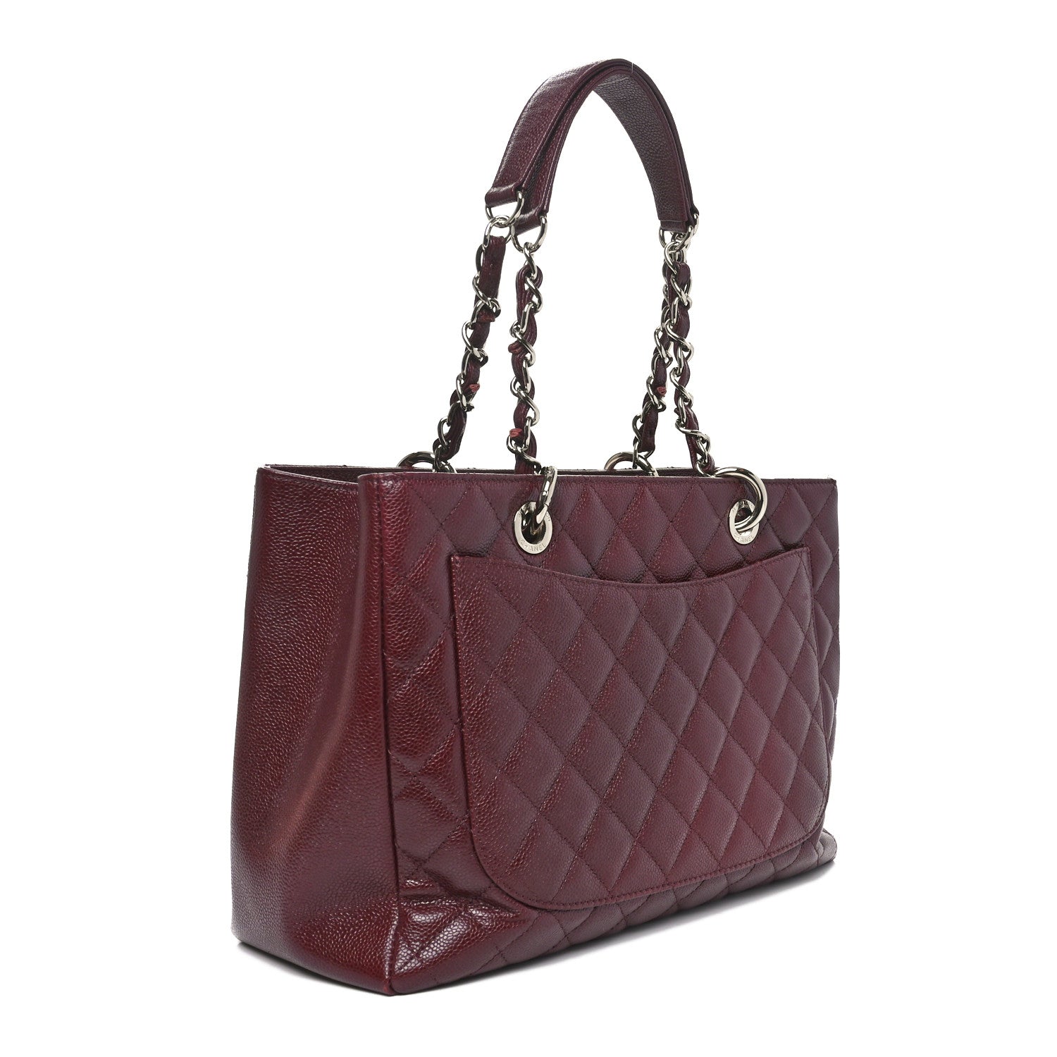 Chanel Caviar Quilted Grand Shopping Tote GST Dark Burgundy 3 of 10