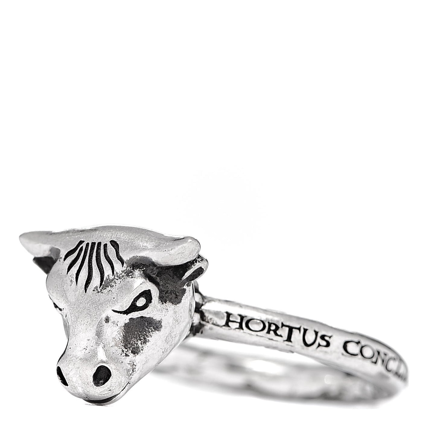 Sterling Silver Anger Forest Bull's Head Ring 56 7.5