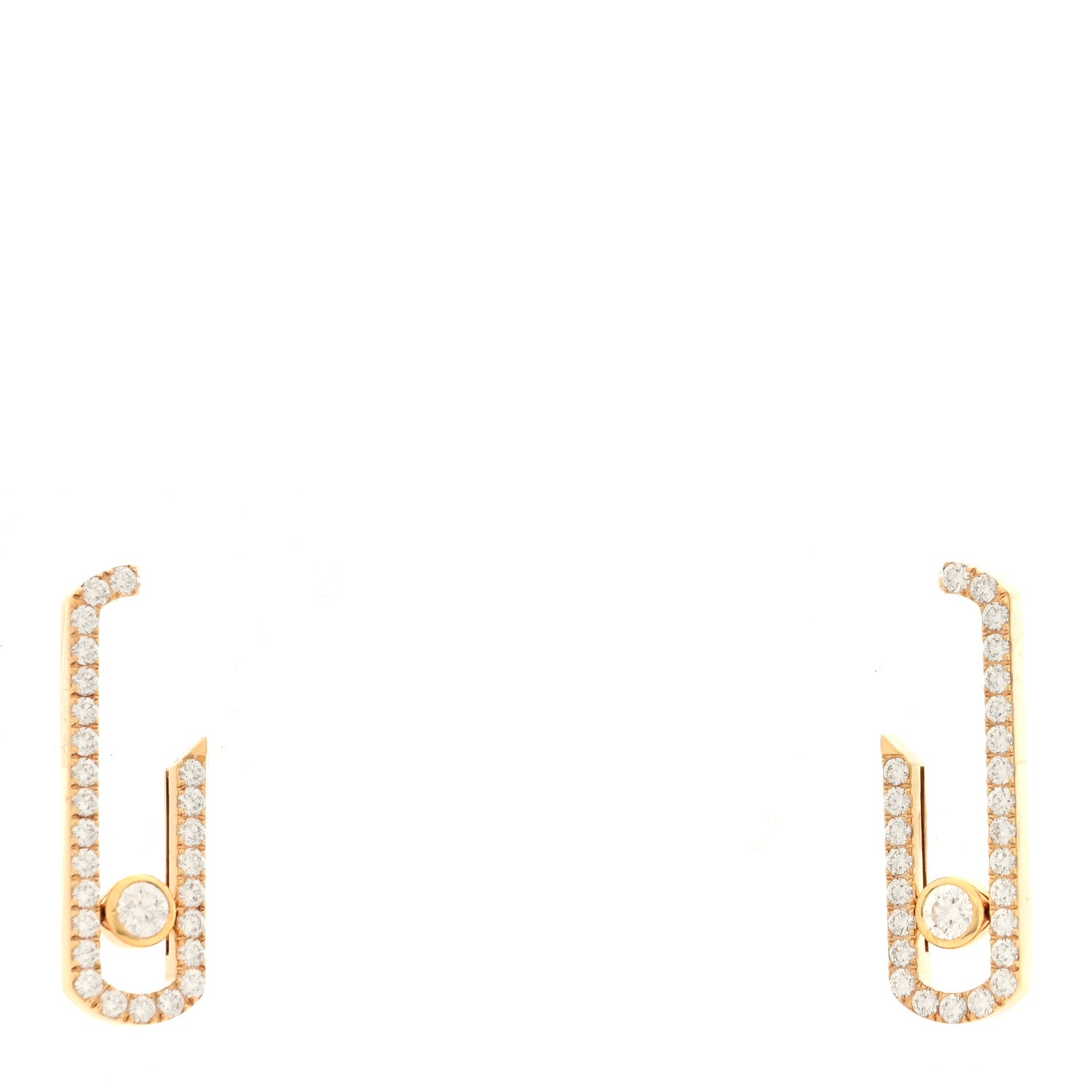 Messika X GIGI HADID 18K Yellow Gold Diamond Move Addiction Earrings 1 of 4