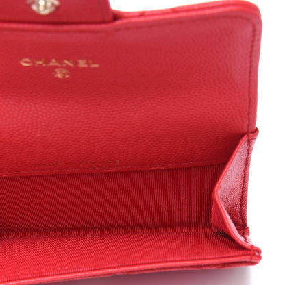 Chanel Caviar Quilted Flap Card Holder Wallet Red 4 of 4