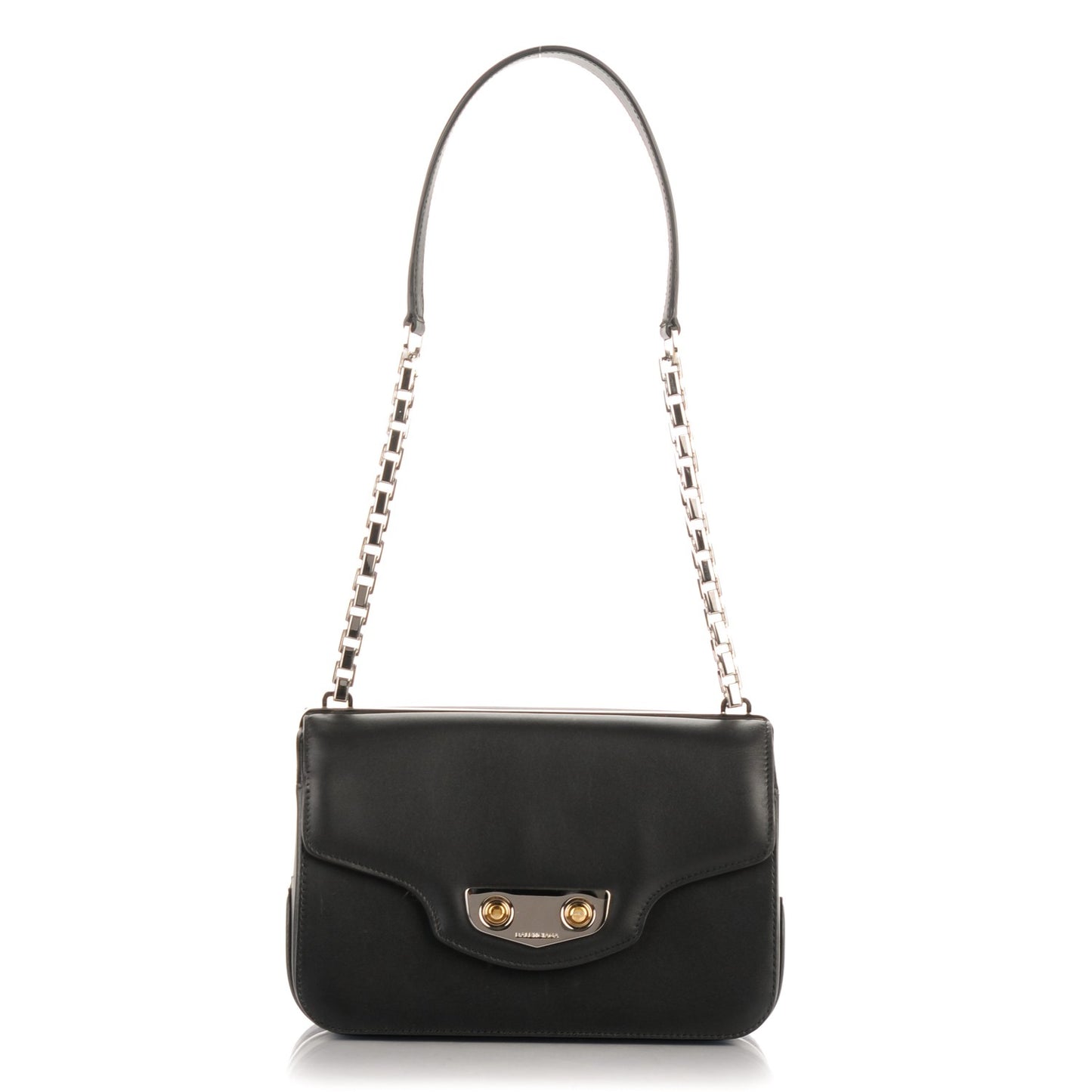 Calfskin Small Classic Hardware Neo Chain Shoulder Bag Black