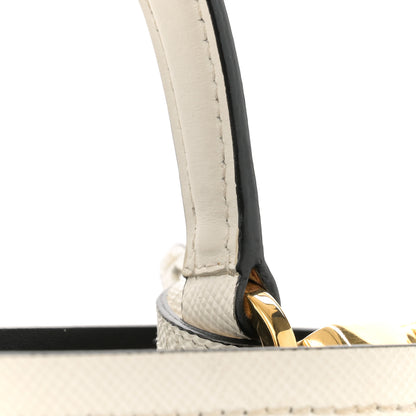 Prada Saffiano Cuir Medium Panier Bucket Bag  Bianco Black 10 of 10