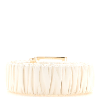 Chanel Lambskin Ruched CC Belt 80 32 White 2 of 4