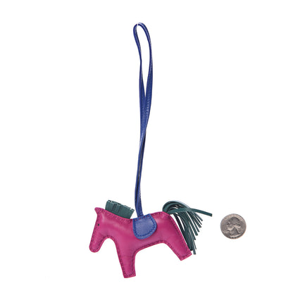 Hermes Milo Lambskin Grigri Rodeo Horse Bag Charm PM Rose Pourpre Bleu Electrique Malachite 2 of 5