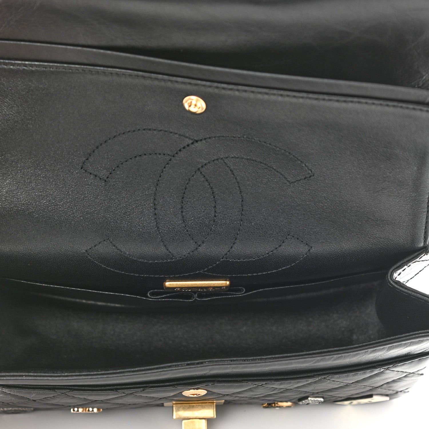 Chanel Aged Calfskin Lucky Charms 2.55 Reissue 225 Flap Black 5 of 11