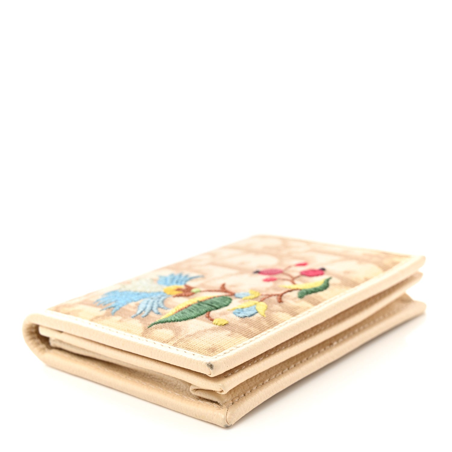 Christian Dior Monogram Vintage Flowers Card Holder Beige 4 of 11