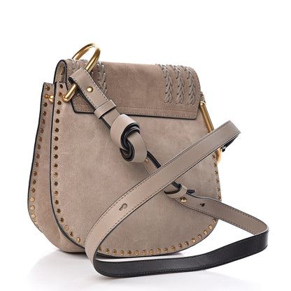 Chloe Suede Braided Small Hudson Shoulder Bag Motty Grey 3 of 9