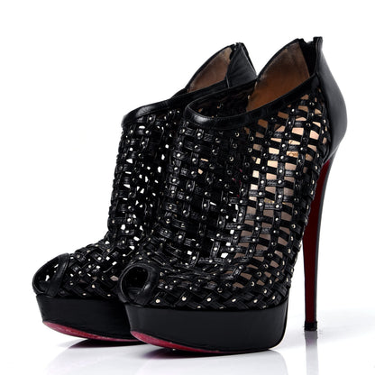 Christian Louboutin Kid Kasha 150 Booties 41 Black Silver 2 of 8