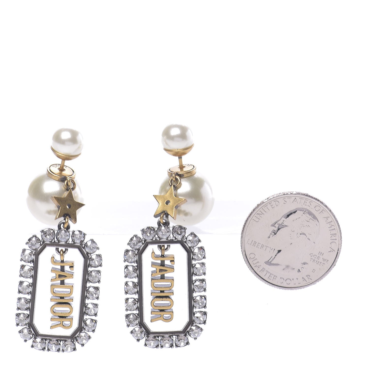 Christian Dior Pearl Crystal J'Adior Tribales Earrings Antique Gold 2 of 5