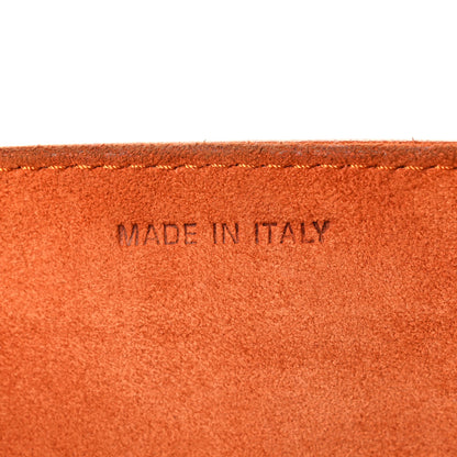 Christian Dior Calfskin Studded Diorama Top Handle Wallet on Chain Pouch Orange 16 of 17