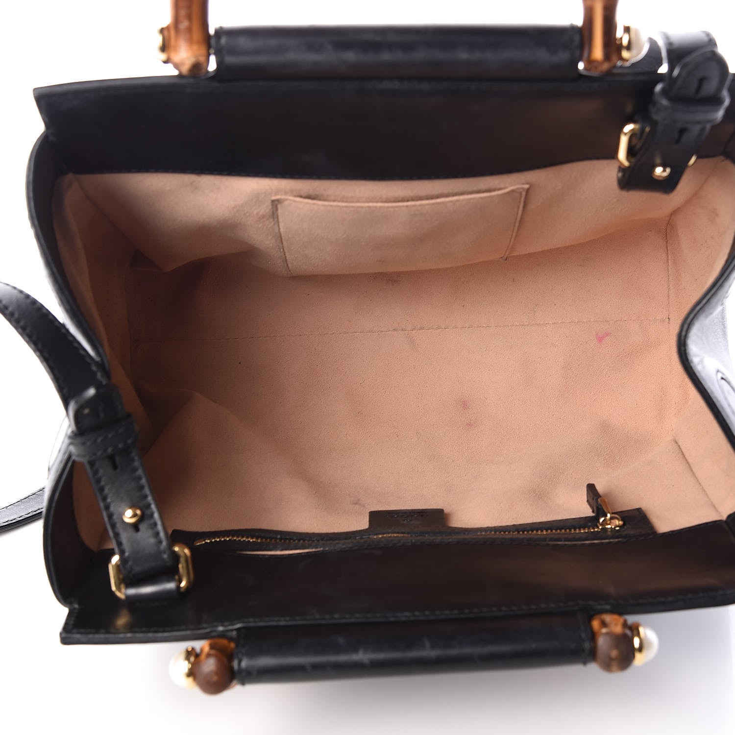 Gucci Nappa Bamboo Small Nymphaea Top Handle Bag Black 5 of 25